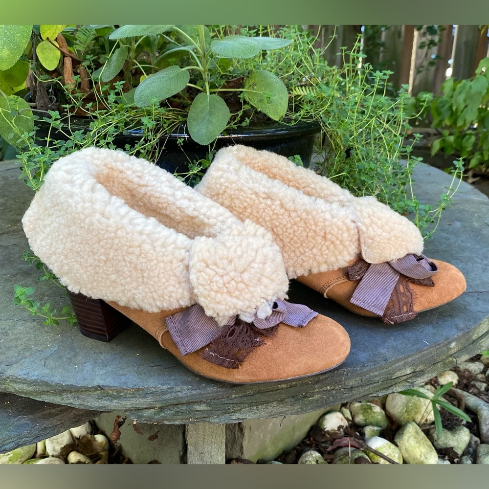 New Suede &Shearling Wool Ankle Boots size US 9.5
